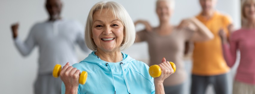 woman strength training with weights