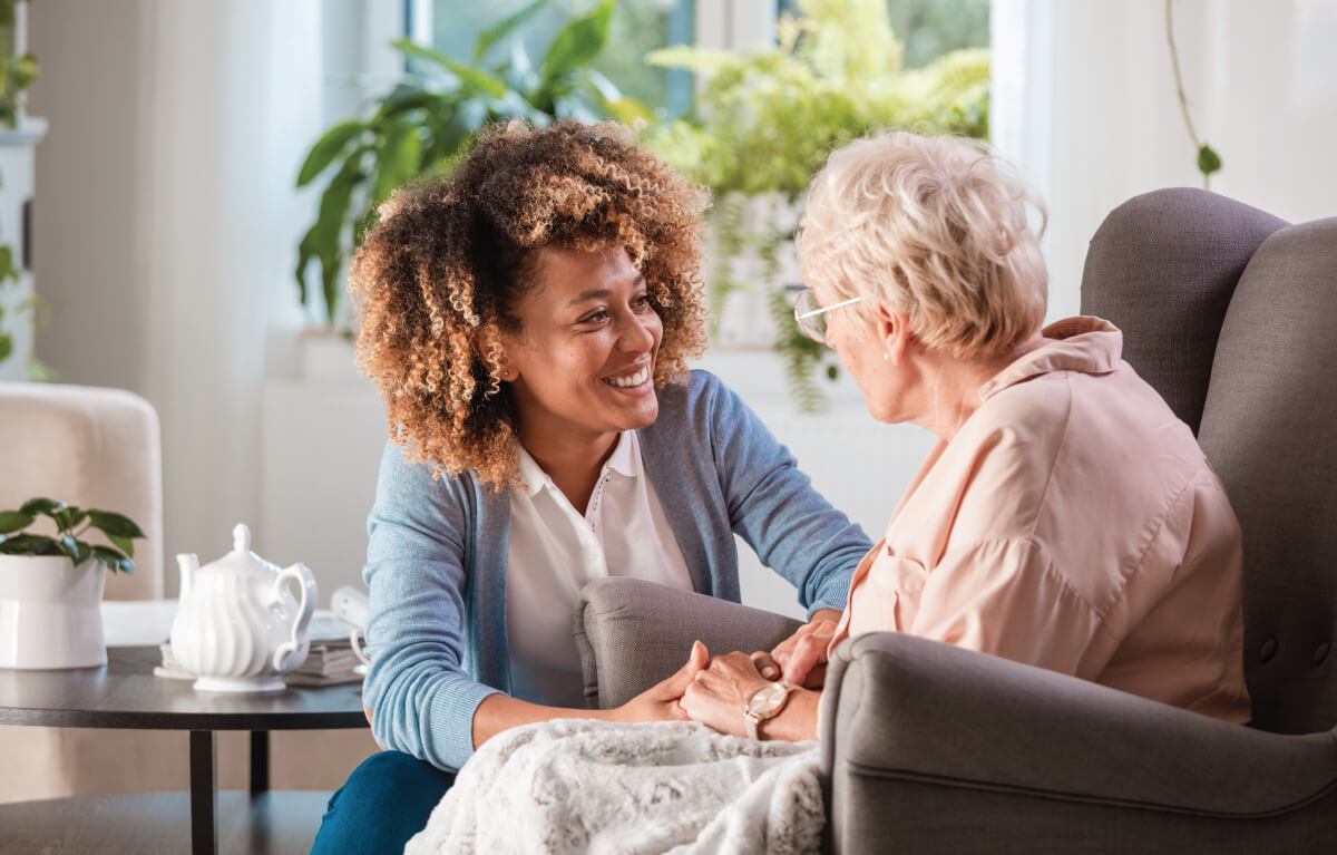 senior with employee