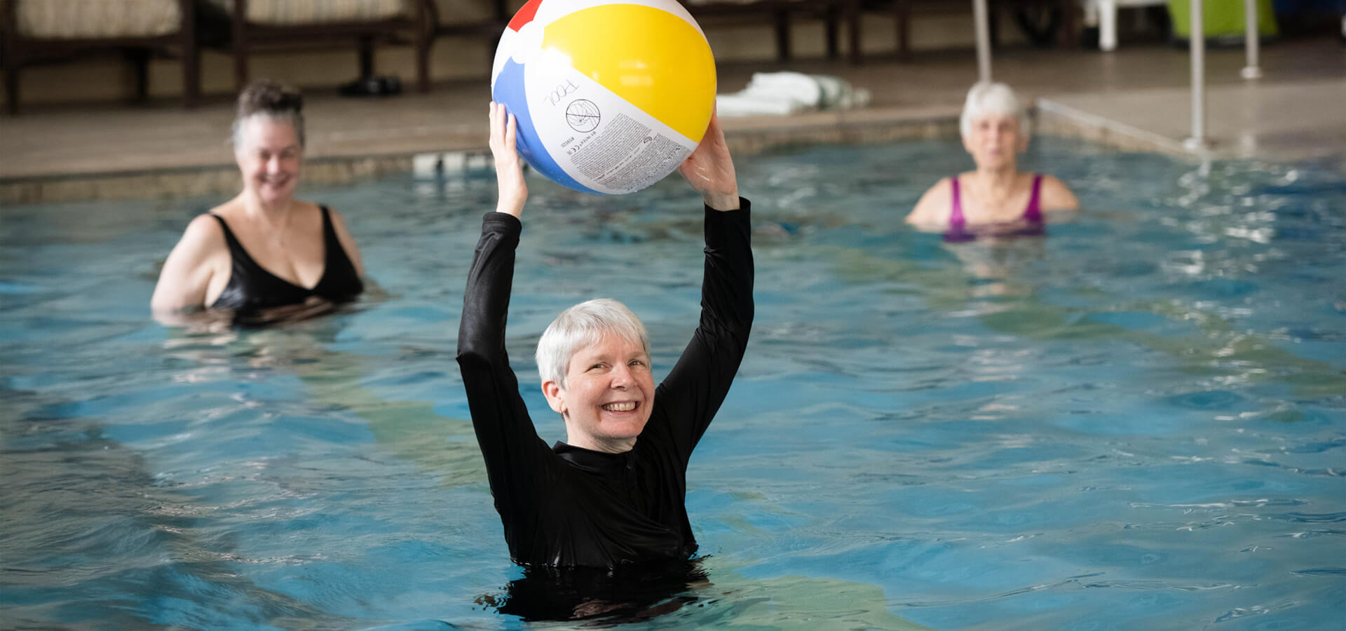 Westminster resident doing water aerobics