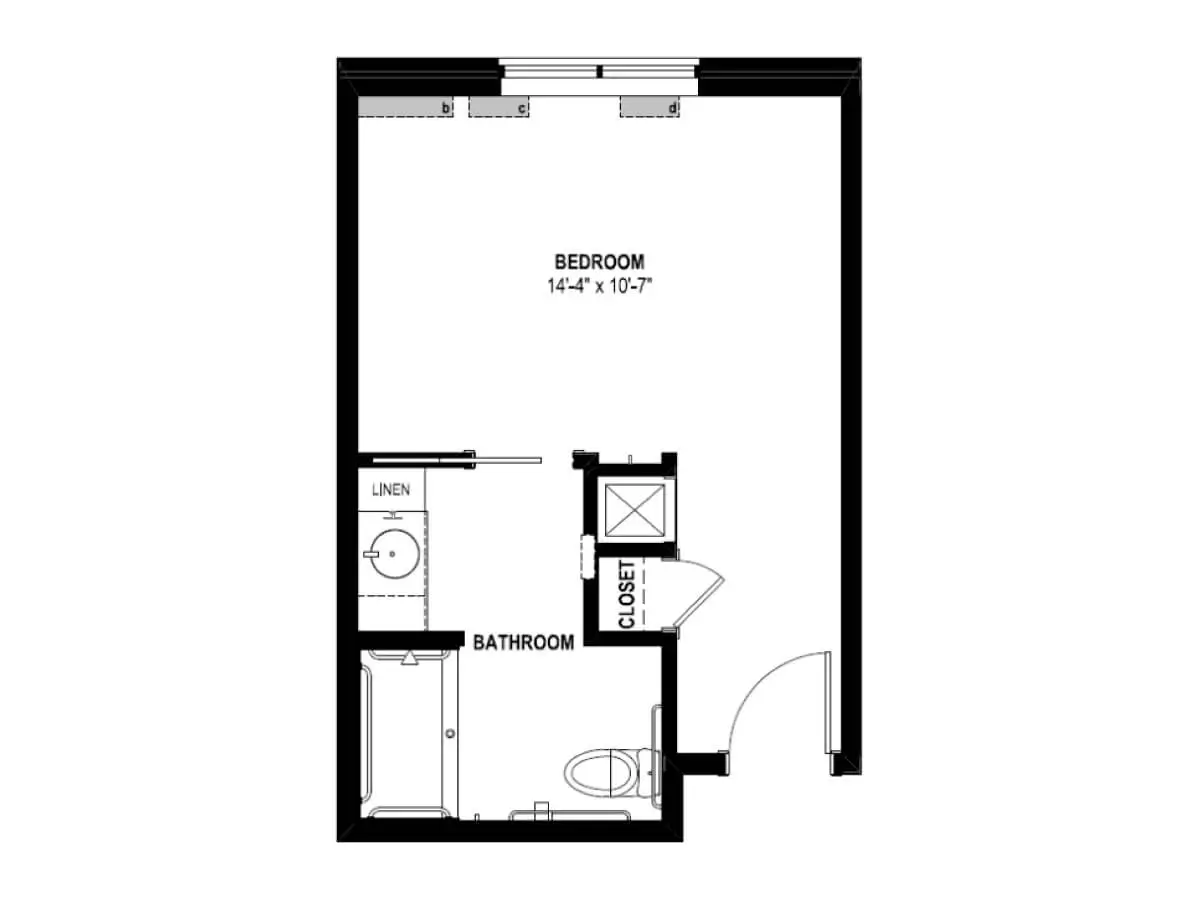 Memory care studio apartment