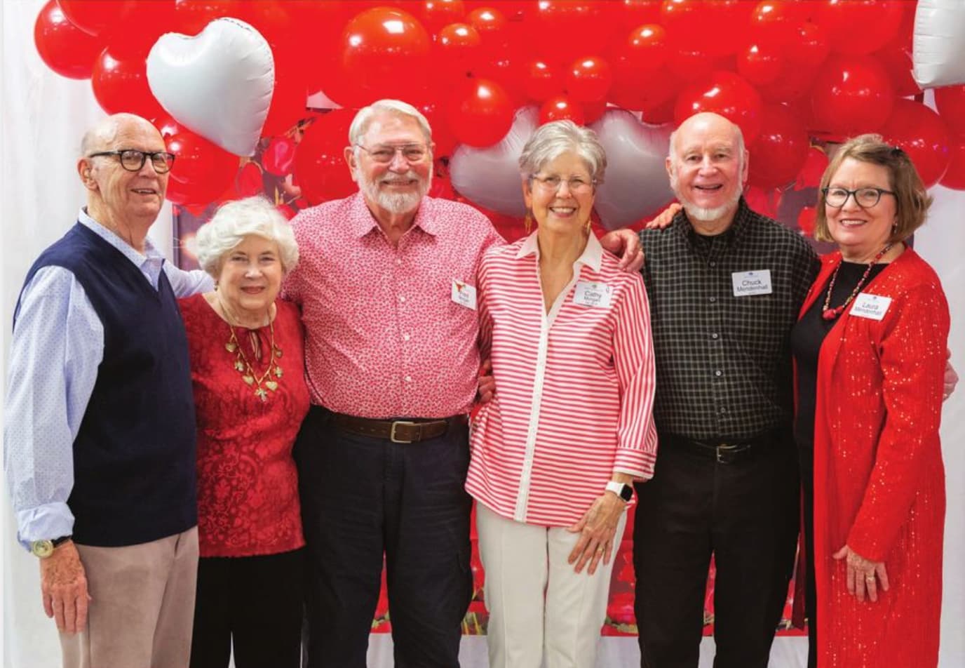 Seniors smile at valentines party
