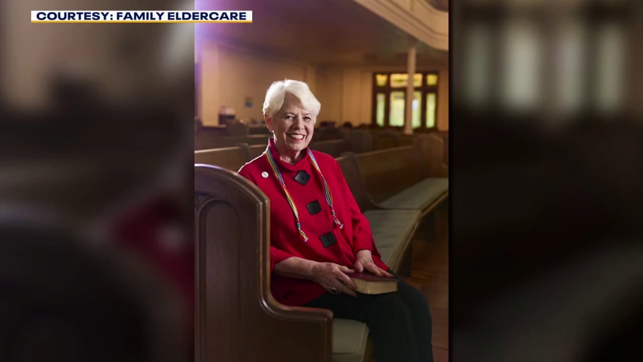 Resident Robbie Ausley seated on church pew