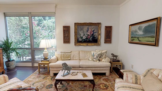 a living room in a senior apartment at Westminster