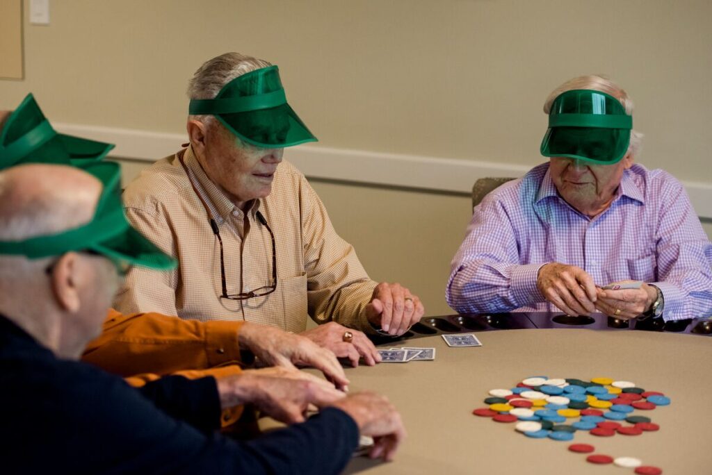 Seniors playing poker