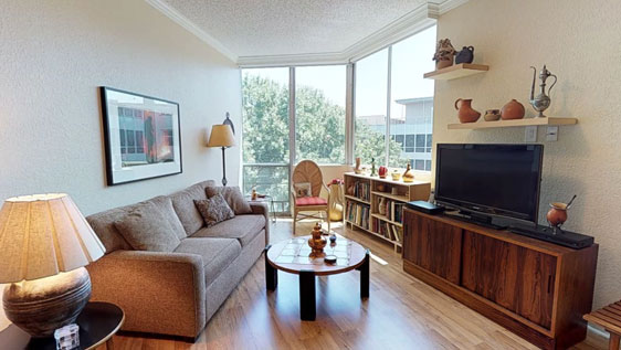 a living room in a senior apartment at Westminster