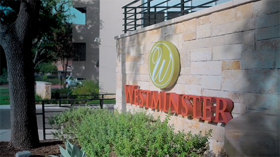 Westminster sign with logo